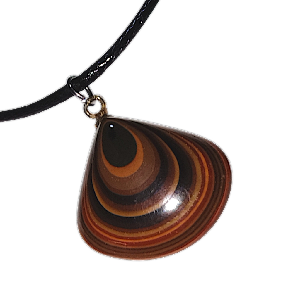 Red Tiger Eye Heart Pendant Cord Necklace